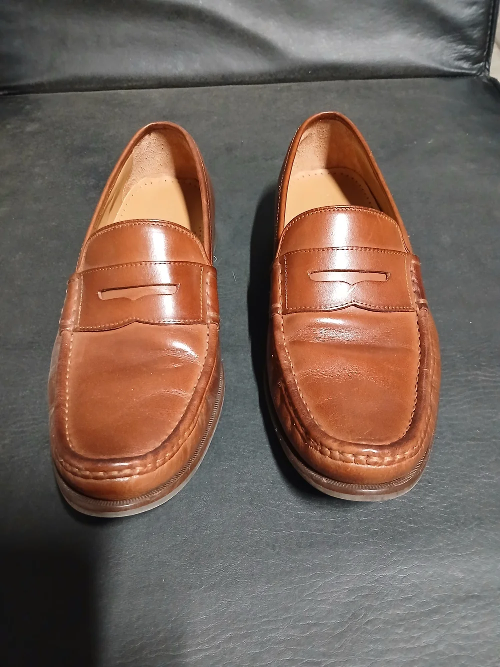 Cole Haan Men’s Tan Brown Leather Penny Loafers
